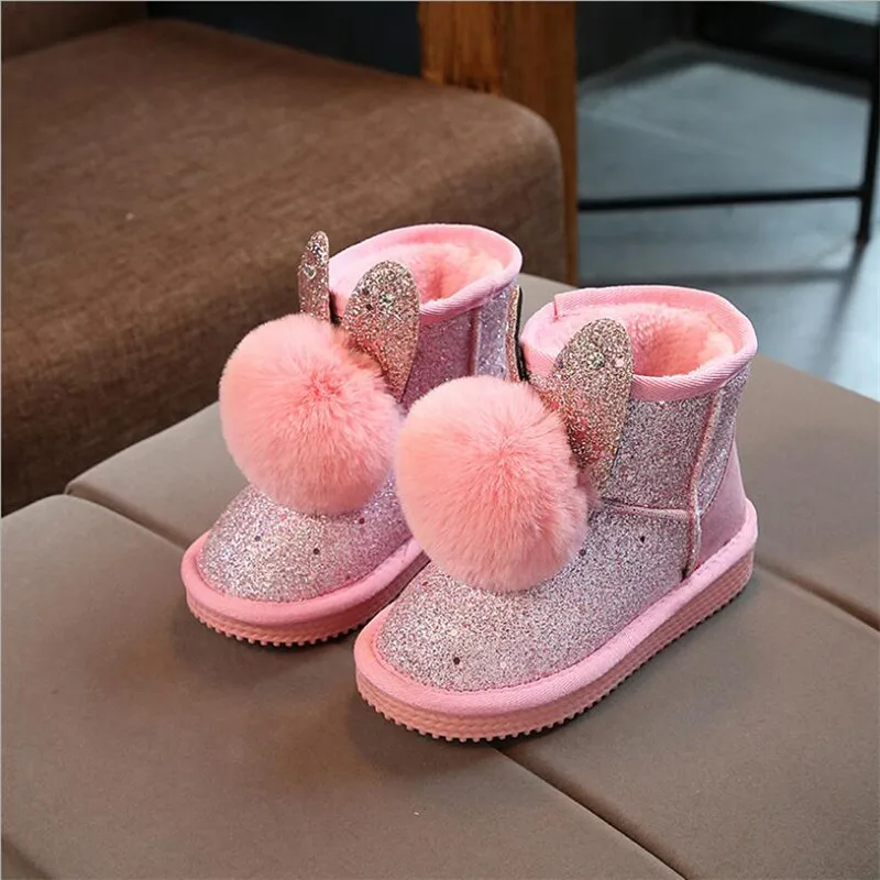 2018 Winter New Girl Boots Children cute cartoon rabbit plush princess boots children fashion Bling warm shoes Girls Boots Pink
2018 Winter New Girl Boots Children cute cartoon rabbit plush princess boots children fashion Bling warm shoes Girls Boots Pink