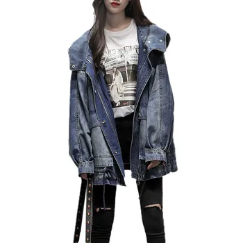 High Quality Cowgirl Jacket Medium Long Large Size Loose Coat 2019 Spring Hooded Windbreaker Autumn New Denim Jacket Women JIA75
High Quality Cowgirl Jacket Medium Long Large Size Loose Coat 2019 Spring Hooded Windbreaker Autumn New Denim Jacket Women JIA75