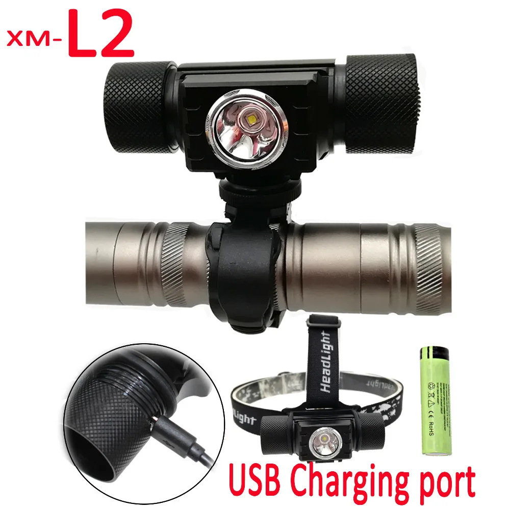 XM-L2 LED Head Lamp Front Bike Lamp Bicycle Light 4 Modes Flashlight USB Rechargerable Head Light Cycling Riding Lamps+ 18650
XM-L2 LED Head Lamp Front Bike Lamp Bicycle Light 4 Modes Flashlight USB Rechargerable Head Light Cycling Riding Lamps+ 18650