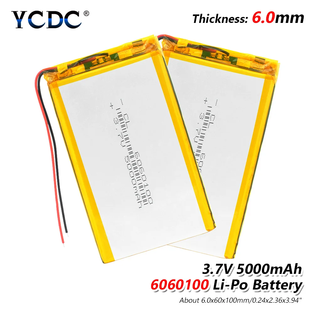 1/2/4 Pcs 3.94x2.36x0.24" 6060100 Rechargeable 3.7V Voltage 5O00mAh Lipo Polymer Battery Replacement With Safe Charging Module
1/2/4 Pcs 3.94x2.36x0.24" 6060100 Rechargeable 3.7V Voltage 5O00mAh Lipo Polymer Battery Replacement With Safe Charging Module
