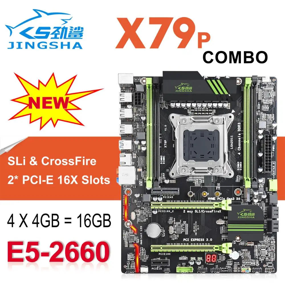 X79 mainboard Combo LGA2011 ATX x79P Motherboard + E5-2660 + 16GB (4*4GB) DDR3 ECC REG RAM,Support SLi & CrossFire
X79 mainboard Combo LGA2011 ATX x79P Motherboard + E5-2660 + 16GB (4*4GB) DDR3 ECC REG RAM,Support SLi & CrossFire