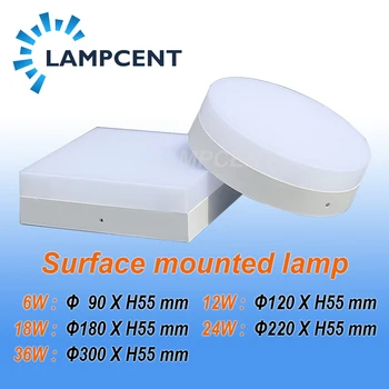 30PCS Free Shipping LED Panel Light Surface Mounted Ceiling lamp downlights Wall Lights Round Square 6W 12W 18W 24W 36W
30PCS Free Shipping LED Panel Light Surface Mounted Ceiling lamp downlights Wall Lights Round Square 6W 12W 18W 24W 36W