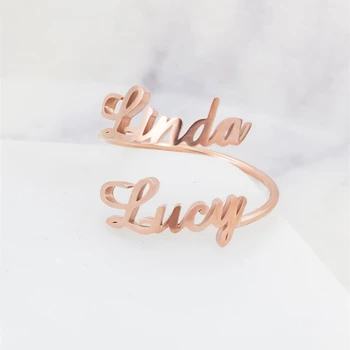 Rose Gold Adjustable Double Name Rings For Couple Lovers Personalized Two Names Ring Custom Wedding Jewelry Bridesmaid Gifts
Rose Gold Adjustable Double Name Rings For Couple Lovers Personalized Two Names Ring Custom Wedding Jewelry Bridesmaid Gifts