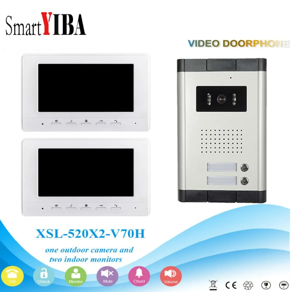 SmartYIBA Wires Video Video Door Phone Doorbel Intercom Monitor 7" Wired Door Bell Home Security System With 1 Camera 2 Monitors
SmartYIBA Wires Video Video Door Phone Doorbel Intercom Monitor 7" Wired Door Bell Home Security System With 1 Camera 2 Monitors
