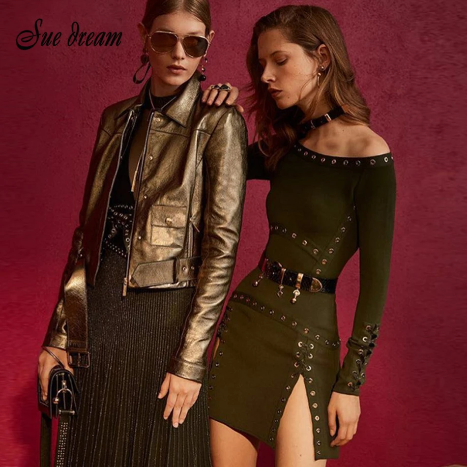 2019 your new sexy long-sleeved strapless green military uniform women's tight designer dress bandage with sexy party dress
2019 your new sexy long-sleeved strapless green military uniform women's tight designer dress bandage with sexy party dress
