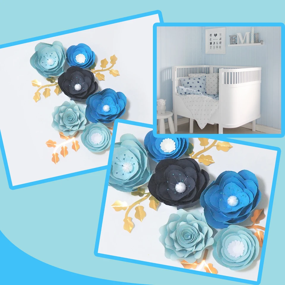 Handmade Blue Rose DIY Paper Flowers Leaves Set For Baby Shower Backdrops Decorations Boys Nursery Wall Deco Video Tutorials
Handmade Blue Rose DIY Paper Flowers Leaves Set For Baby Shower Backdrops Decorations Boys Nursery Wall Deco Video Tutorials