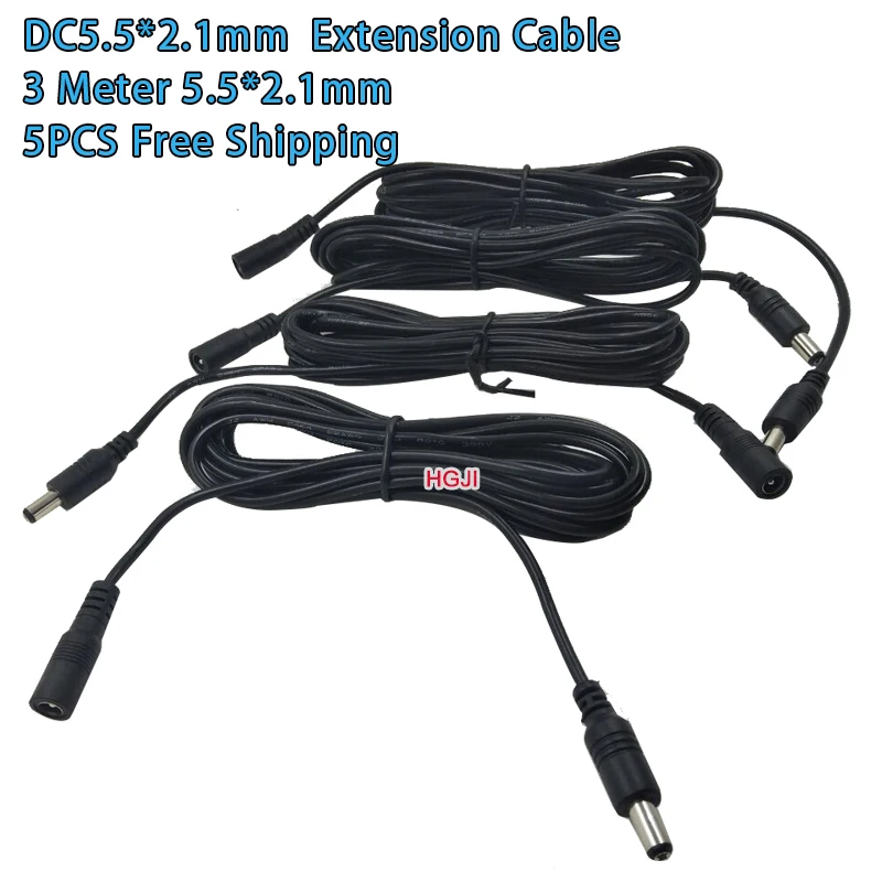 5PCS 3Meter DC5.5*2.1mm Male to Female Extension Power Cable Cord for Webcam CCTV Camera Copper Wire 5.5mmx2.1mm Power Cords
5PCS 3Meter DC5.5*2.1mm Male to Female Extension Power Cable Cord for Webcam CCTV Camera Copper Wire 5.5mmx2.1mm Power Cords