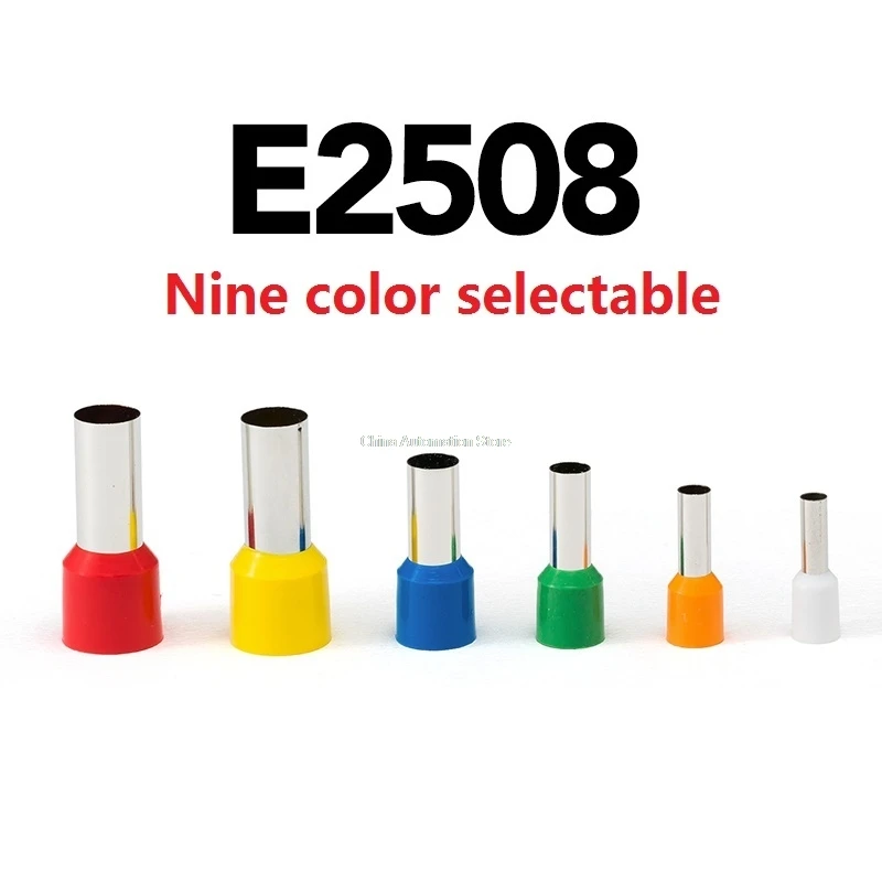 E2508 Tube insulating terminals 2.5MM2 100PCS/Pack Insulated Cable Wire Connector Insulating Crimp Terminal Connector
E2508 Tube insulating terminals 2.5MM2 100PCS/Pack Insulated Cable Wire Connector Insulating Crimp Terminal Connector