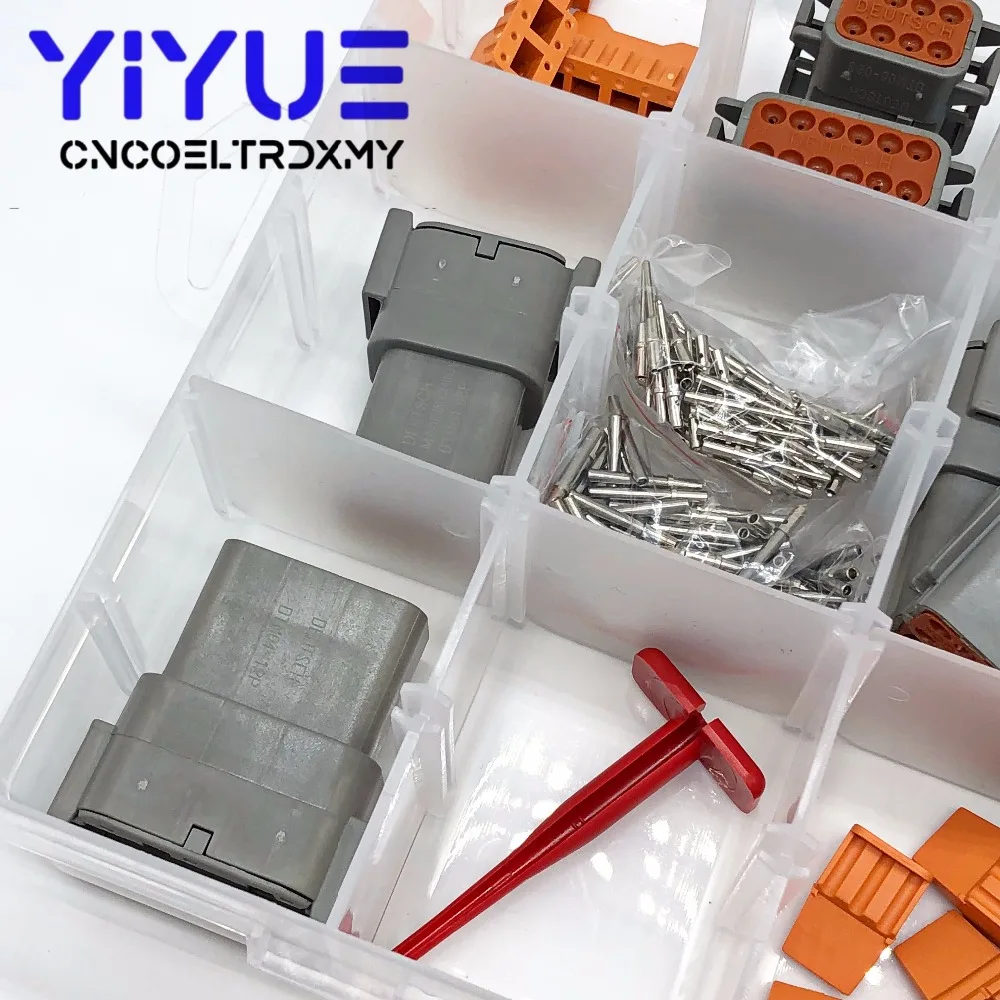 225 PCS Deutsch DTM Series Automotive Connector Kit with Removal Tool 0411-240-2005 + 20 AWG Solid TerminalsPins (3)