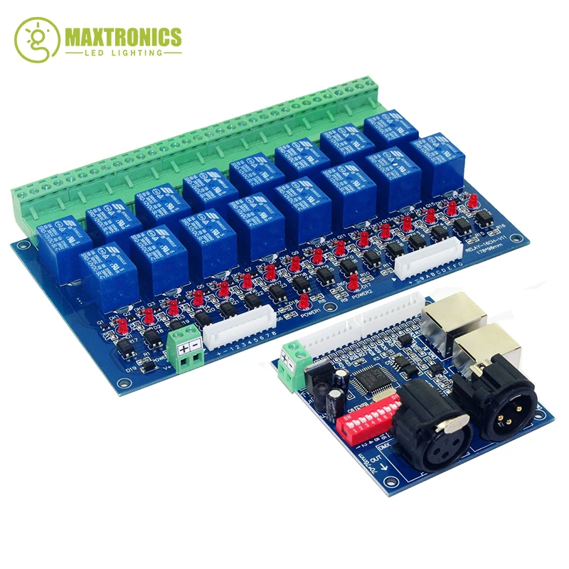 16-канальный релейный переключатель dmx512 контроллер выход управление реле DMX (макс.