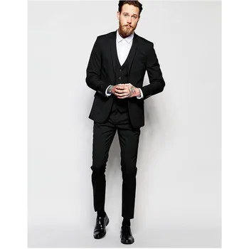 Custom New Black Men Slim Fit Formal Suit Wedding Suits One-Button Suit Set Jacket Casual Pants Men Suits (Jacket+Vest+Pants)
Custom New Black Men Slim Fit Formal Suit Wedding Suits One-Button Suit Set Jacket Casual Pants Men Suits (Jacket+Vest+Pants)