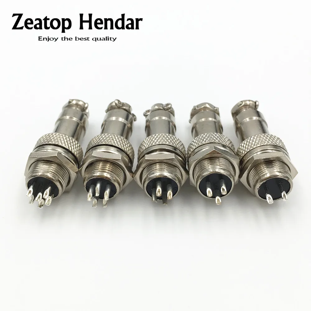 

1Set GX12 XLR 12mm 2 3 4 5 6 Pin Female Plug Male Audio Cable Adapter Chassis Mount Socket Aviation Connector