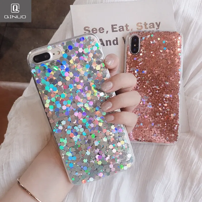 QINUO Shining Powder Sequins Case For iphone 6 6S 7 Plus 8Plus X XR XS Max Fashion Glitter Soft Case Caso Back Cover Coque Funda
QINUO Shining Powder Sequins Case For iphone 6 6S 7 Plus 8Plus X XR XS Max Fashion Glitter Soft Case Caso Back Cover Coque Funda