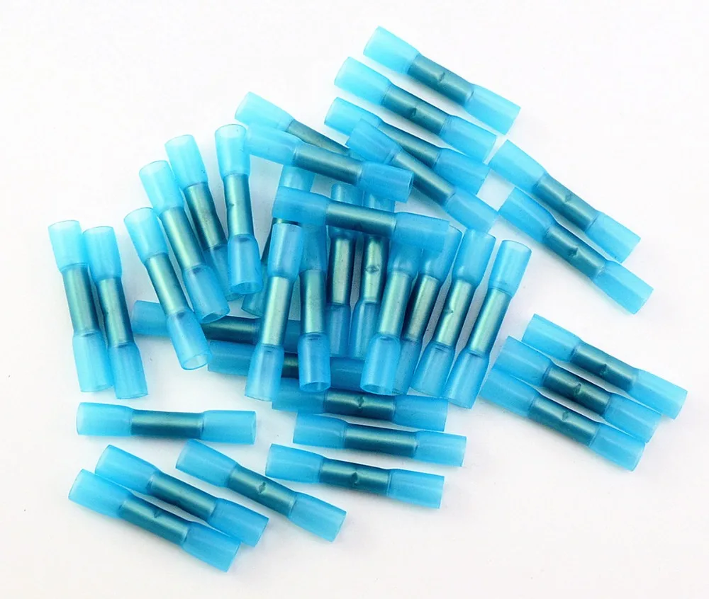 50pcs Blue 16-14 AWG Heat Shrink Butt Wire Crimp Connector Electrical Terminals 1.5-2.5mm2
50pcs Blue 16-14 AWG Heat Shrink Butt Wire Crimp Connector Electrical Terminals 1.5-2.5mm2