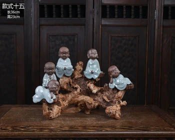 5P -LARGE # home office High-grade Refined art " CHAN DAO " Buddhist monk ceramics pottery Carving art +wooden statue -A15
5P -LARGE # home office High-grade Refined art " CHAN DAO " Buddhist monk ceramics pottery Carving art +wooden statue -A15
