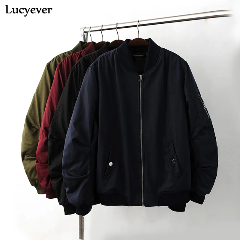 Lucyever Autumn Women Bomber Jacket Long Sleeve Stand Collar Female Basic Baseball Coat Casual Solid Color Zipper Streetwear
Lucyever Autumn Women Bomber Jacket Long Sleeve Stand Collar Female Basic Baseball Coat Casual Solid Color Zipper Streetwear