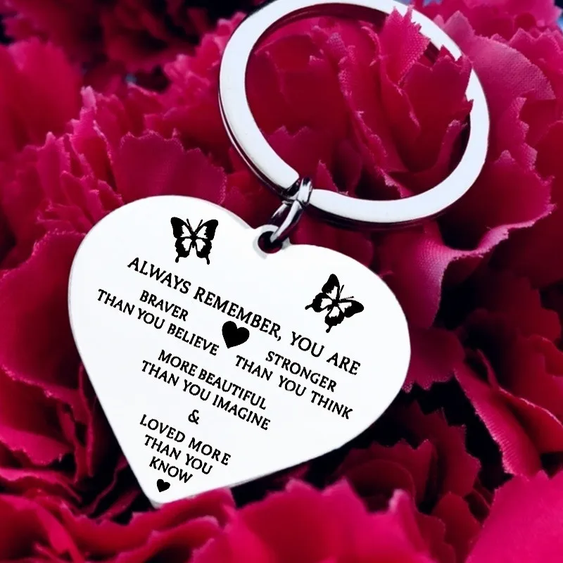 Silver Heart Pendant Keychain Always Remember You Are Braver Than You Believe Stronger Than You Seem Smarter Key Ring key chain
Silver Heart Pendant Keychain Always Remember You Are Braver Than You Believe Stronger Than You Seem Smarter Key Ring key chain