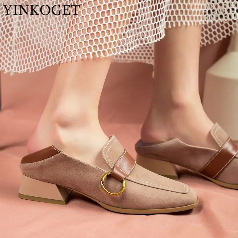 YINKOGET/Женская обувь на каблуке из натуральной кожи удобная модная весенняя