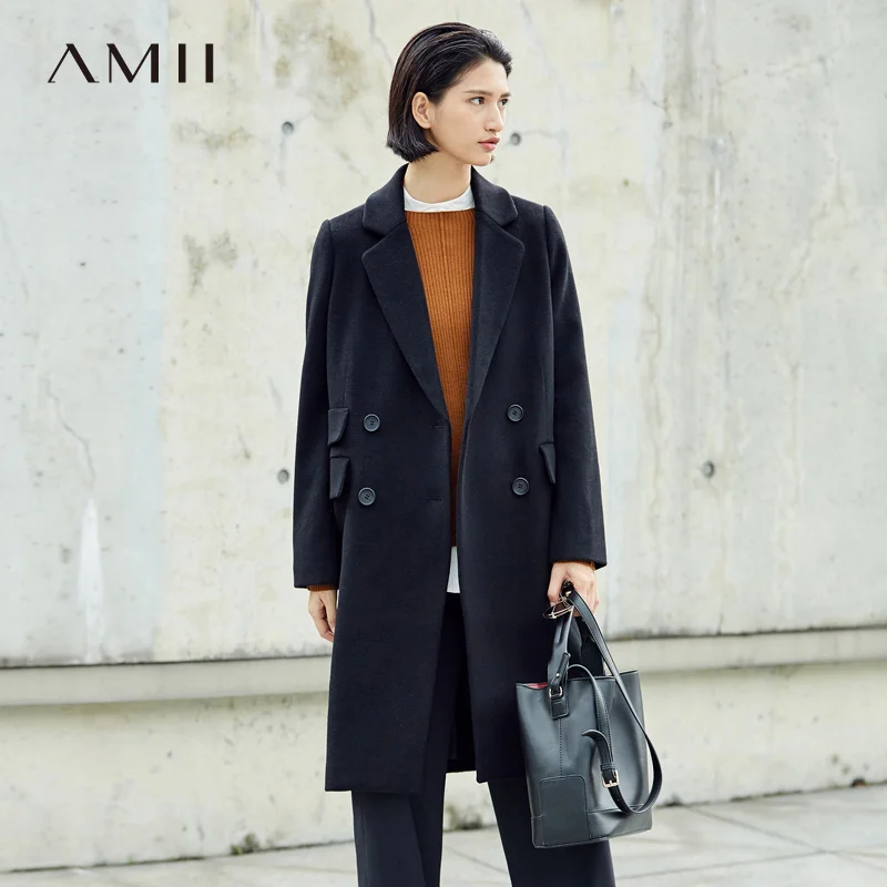 Amii Minimalist Coat Women Winter Coat Wool 2018 Office Solid Long Sleeve Button Pockets Loose Female Elegant Black Long Winter
Amii Minimalist Coat Women Winter Coat Wool 2018 Office Solid Long Sleeve Button Pockets Loose Female Elegant Black Long Winter