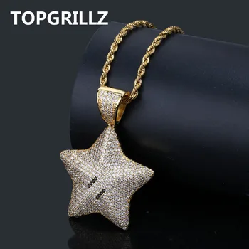 TOPGRILLZ Gold Silver Color Cartoon Star Pendant Necklace Charms For Men Iced Out Bling Cubic Zircon Hip Hop Jewelry Gifts
TOPGRILLZ Gold Silver Color Cartoon Star Pendant Necklace Charms For Men Iced Out Bling Cubic Zircon Hip Hop Jewelry Gifts