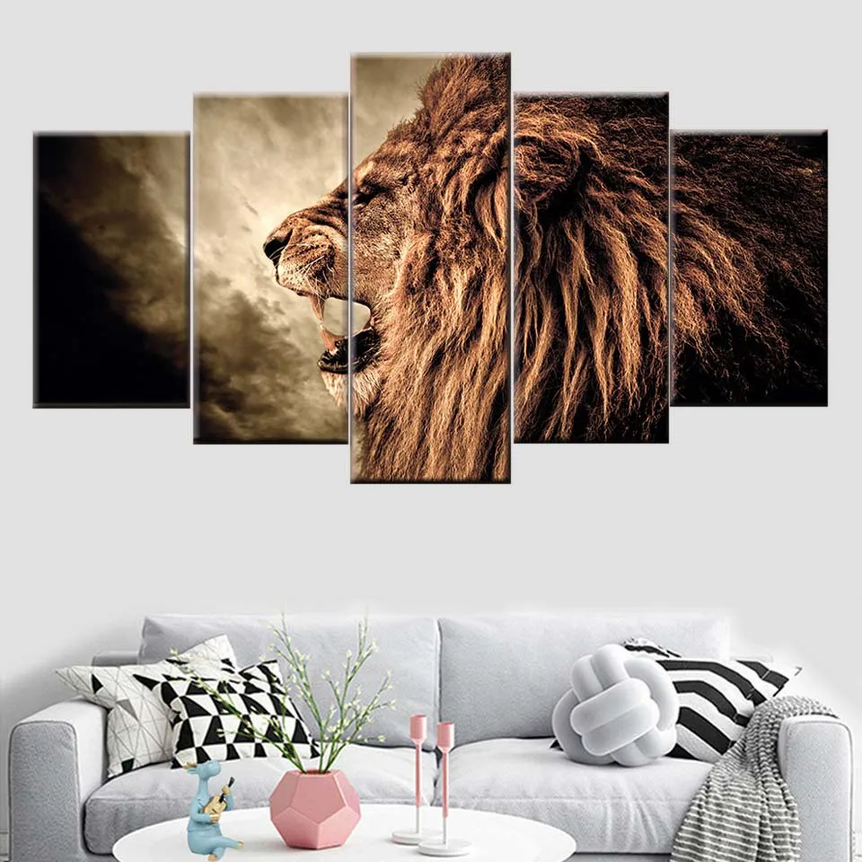 HD Print Poster Frame Living Room Wall Art 5 Panel Abstract Picture Howling Lion Canvas Painting Modular Home Decor
HD Print Poster Frame Living Room Wall Art 5 Panel Abstract Picture Howling Lion Canvas Painting Modular Home Decor