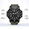 SMAEL Brand Men Sports Watches Dual Display Analog Digital LED Electronic Quartz Wristwatches Waterproof Swimming Military Watch