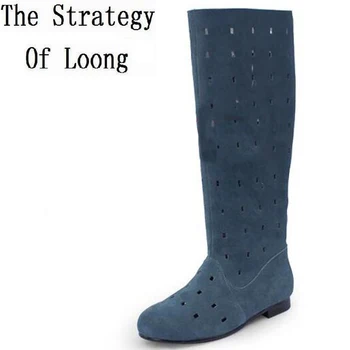 Cutout Knee High Close The Toe Flat Heels Women Summer New Sexy Fashion Boots Cut Out Woman Long Boots Plus Size 34-41 SXQ0430
Cutout Knee High Close The Toe Flat Heels Women Summer New Sexy Fashion Boots Cut Out Woman Long Boots Plus Size 34-41 SXQ0430