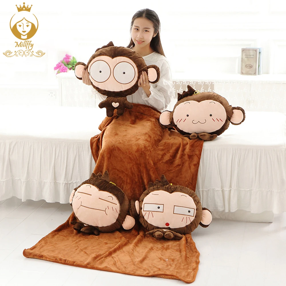 Millffy emoji monkey warm hand pillow quilt dual coral flock blanket 3 in 1 hug pillow plush toy gift
Millffy emoji monkey warm hand pillow quilt dual coral flock blanket 3 in 1 hug pillow plush toy gift