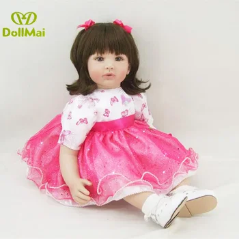 Latest new 58cm Silicone Reborn Baby Doll Toy Realistic Newborn Princess Girls Babies Doll wiht pink dress Kid Brinquedos
Latest new 58cm Silicone Reborn Baby Doll Toy Realistic Newborn Princess Girls Babies Doll wiht pink dress Kid Brinquedos
