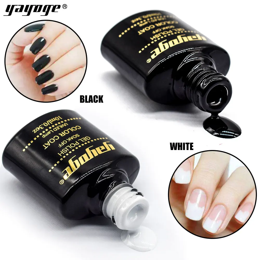 YAYOGE Nail UV Gel Polish 10ml 0.3oz Black White Solid Color Gel Lacquer Soak OFF for Nails Art Manicure DIY Quick Building
YAYOGE Nail UV Gel Polish 10ml 0.3oz Black White Solid Color Gel Lacquer Soak OFF for Nails Art Manicure DIY Quick Building