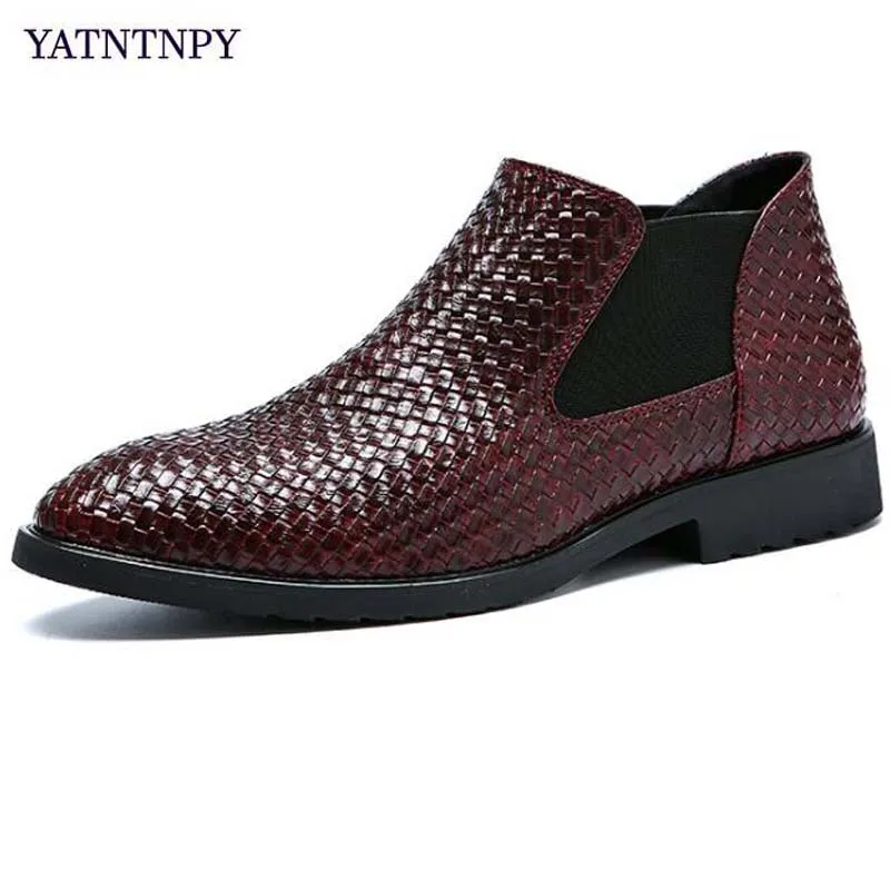 YATNTNPY New arrived Men's Short for martin boots Fashion PU Leather Chelsea Boot Unique Weave boots Slip-on Oxfords
YATNTNPY New arrived Men's Short for martin boots Fashion PU Leather Chelsea Boot Unique Weave boots Slip-on Oxfords
