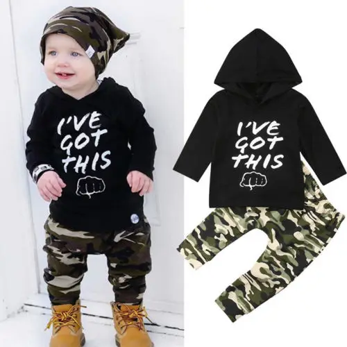 2pcs Newborn Kid Baby Boy clothes set cotton print Hooded Tops +Camo Long Pants Fashion Outfit Clothing
2pcs Newborn Kid Baby Boy clothes set cotton print Hooded Tops +Camo Long Pants Fashion Outfit Clothing