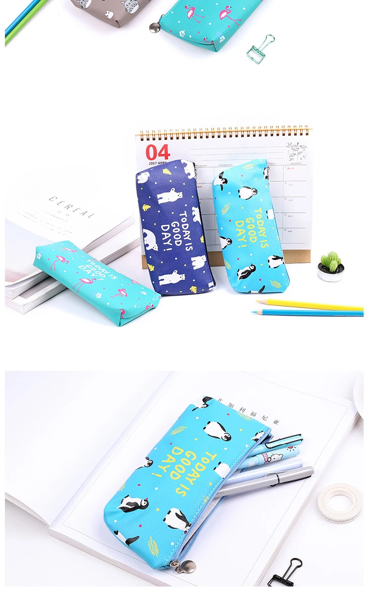2018 Kawaii Pencil Case Flamingo leather School Supplies Stationery Gift Estuches School Cute Pencil Box Pencilcase Pencil Bag 5