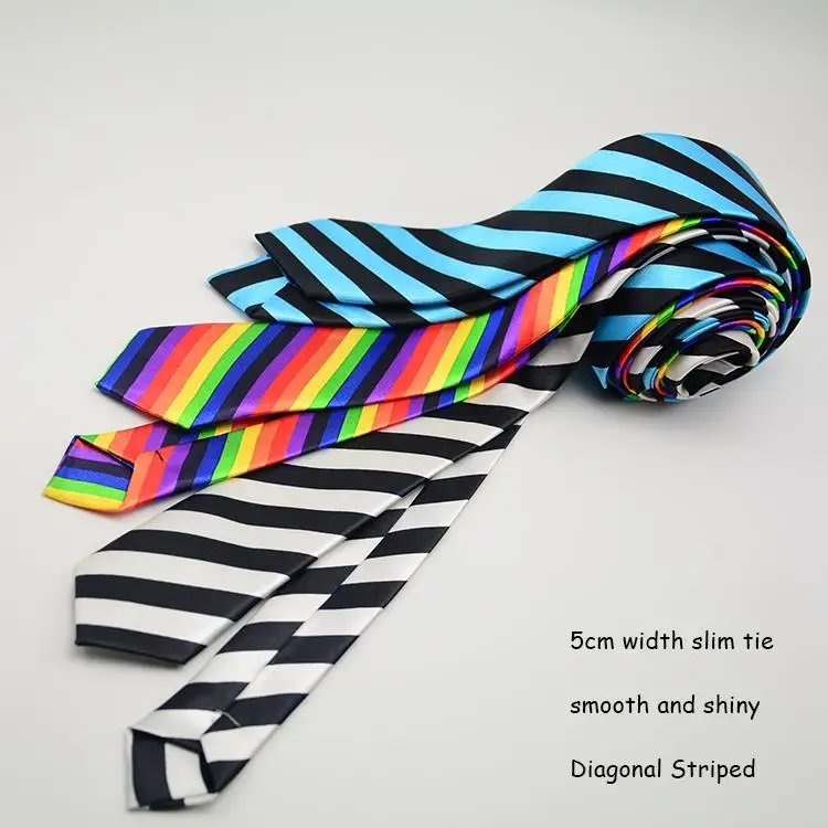 Модные тонкие галстуки с принтом для мужчин 1 шт. диагональными полосками
