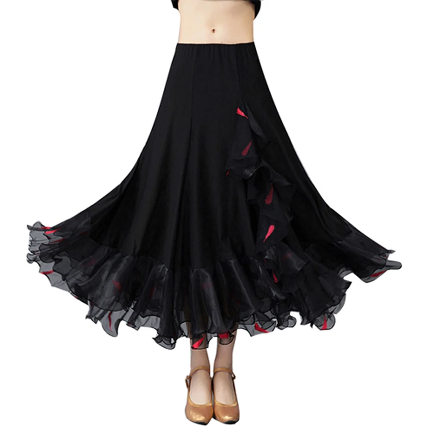 Ballroom Dance Skirt Long Length Spread hem Elegant Modern Dance Maxi Skirt Women Flamenco Latin Tango Practice Stage Costumes
Ballroom Dance Skirt Long Length Spread hem Elegant Modern Dance Maxi Skirt Women Flamenco Latin Tango Practice Stage Costumes