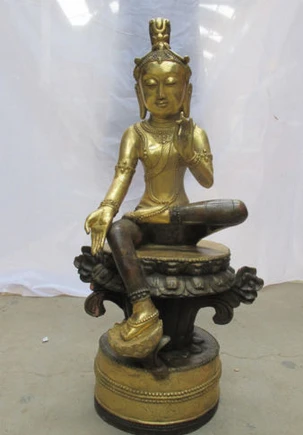 003900 30"Tibet Tibetan Bronze Gilt Lotus Green Tara kwan yin Bodhisattva Buddha statue
003900 30"Tibet Tibetan Bronze Gilt Lotus Green Tara kwan yin Bodhisattva Buddha statue