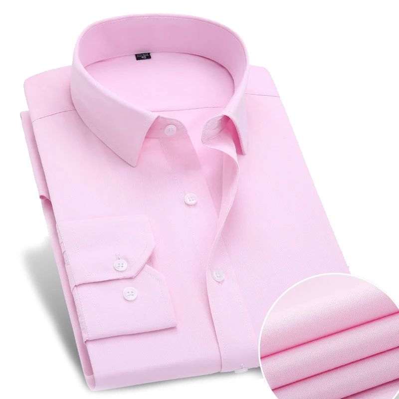 Pink Slim Fit Long Sleeve Men Dress Shirts Plus Size 6XL Non Iron Male Easy Care Formal Tops Business Shirts Male Fashion 2019
Pink Slim Fit Long Sleeve Men Dress Shirts Plus Size 6XL Non Iron Male Easy Care Formal Tops Business Shirts Male Fashion 2019