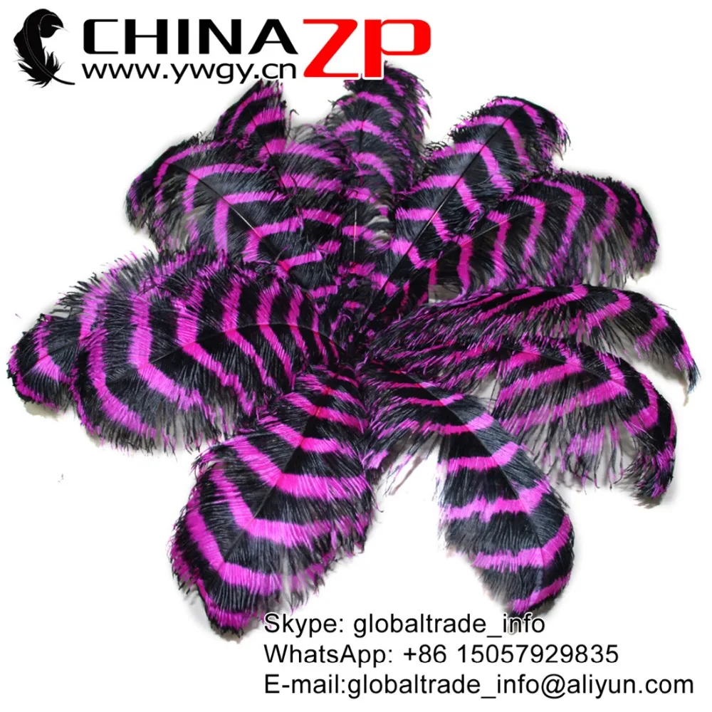 CHINAZP Factory Size from 28inch to 30inch (70-75cm) 50pcs/lot Top Quality Dyed Hot Pink and Black Striped Large Ostrich Feather
CHINAZP Factory Size from 28inch to 30inch (70-75cm) 50pcs/lot Top Quality Dyed Hot Pink and Black Striped Large Ostrich Feather