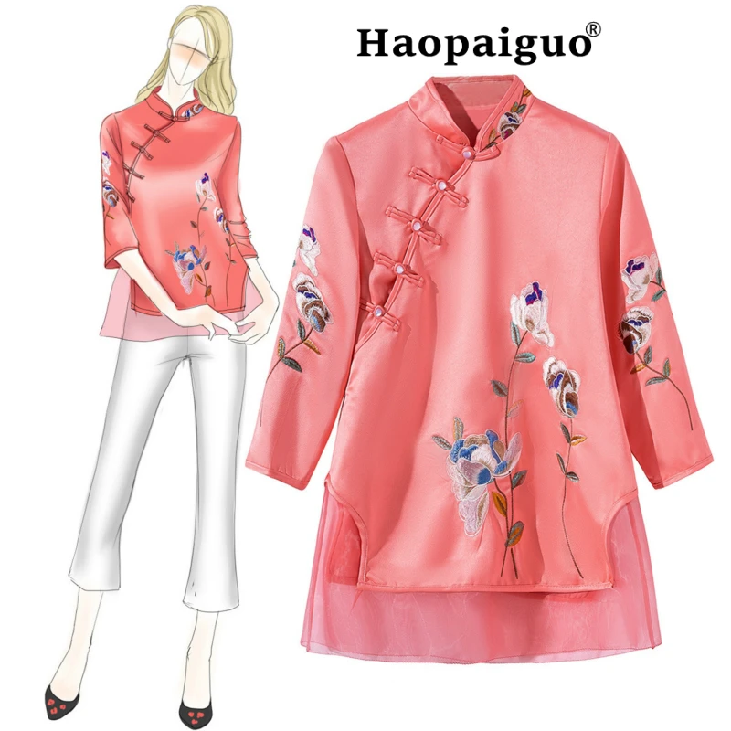 Chinese Style Solid Female Embroidery Floral Linen Short Sleeve Shirt Women's Mandarin Collar Blouse Novelty Button Tops S -XXL
Chinese Style Solid Female Embroidery Floral Linen Short Sleeve Shirt Women's Mandarin Collar Blouse Novelty Button Tops S -XXL