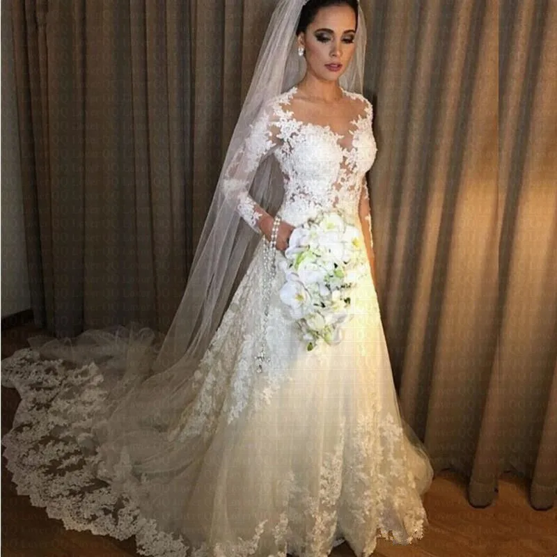 2019 New Beach Vestido de Noiva A Line Lace Cheap Wedding Dress See Through Back Sexy Long Sleeves Robe De Mariage Bridal Gowns
2019 New Beach Vestido de Noiva A Line Lace Cheap Wedding Dress See Through Back Sexy Long Sleeves Robe De Mariage Bridal Gowns