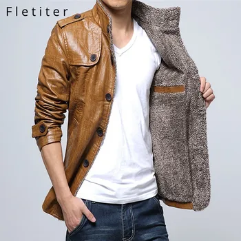 2019 Winter Warm Faux Leather Jacket Men Solid Long Sleeve PU Leather Coat Stand Collar Thick Slim Fit Men Jacket Trench Coats
2019 Winter Warm Faux Leather Jacket Men Solid Long Sleeve PU Leather Coat Stand Collar Thick Slim Fit Men Jacket Trench Coats