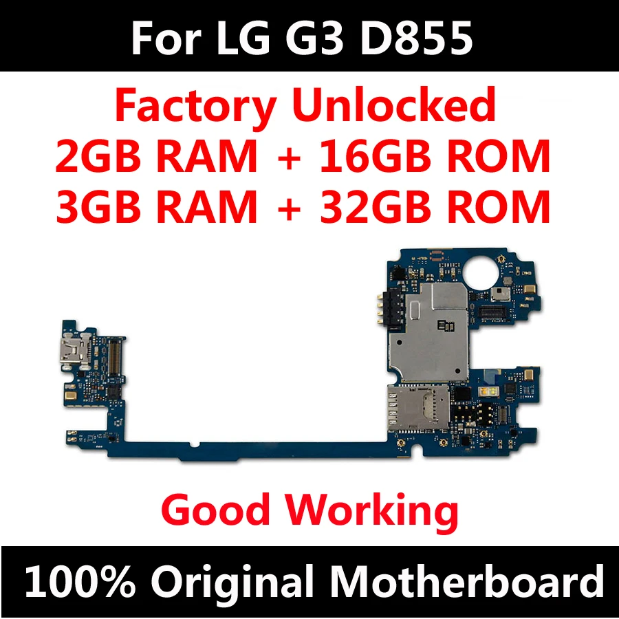 100% Tested Good Original Motherboard For LG G3 D855 16GB Factory Unlocked Mainboard With Full Chips Android OS IMEI
100% Tested Good Original Motherboard For LG G3 D855 16GB Factory Unlocked Mainboard With Full Chips Android OS IMEI