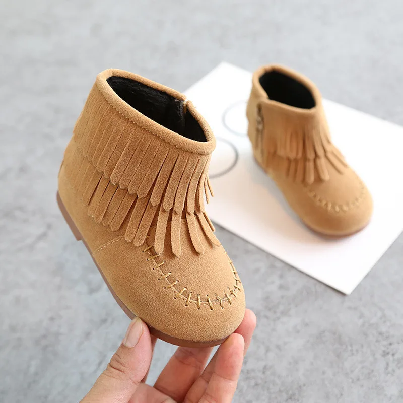 Фото 2018spring and autumn new fringed princess children's boots winter girls' shoe | Мать и ребенок