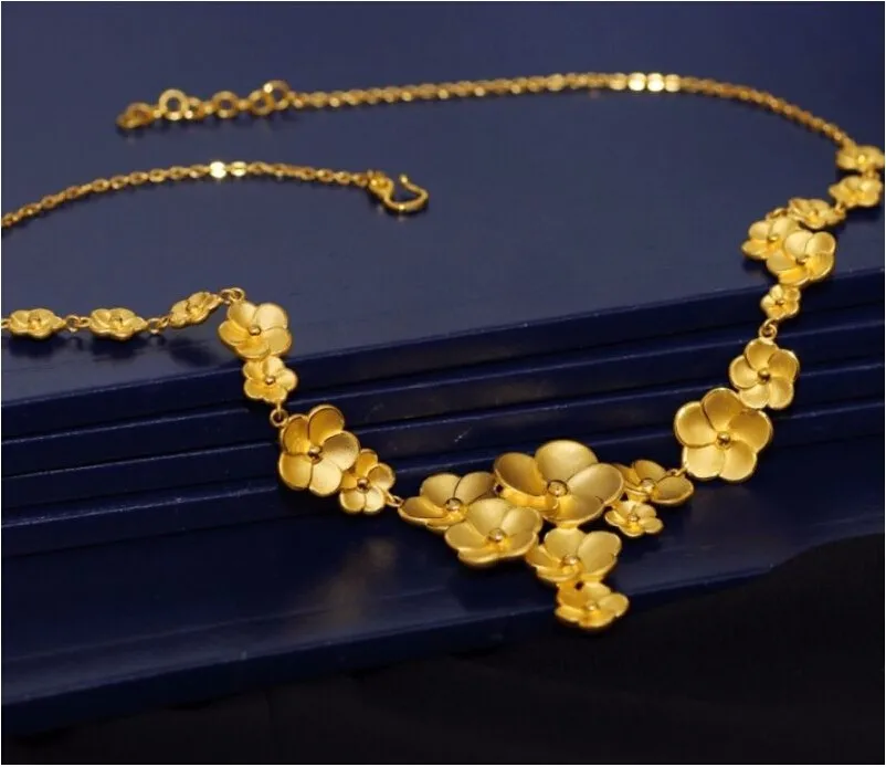 Hot sale Solid 999 24K Yellow Gold Necklace / Flowers Shape Link Chain Necklace / 23.5g
Hot sale Solid 999 24K Yellow Gold Necklace / Flowers Shape Link Chain Necklace / 23.5g