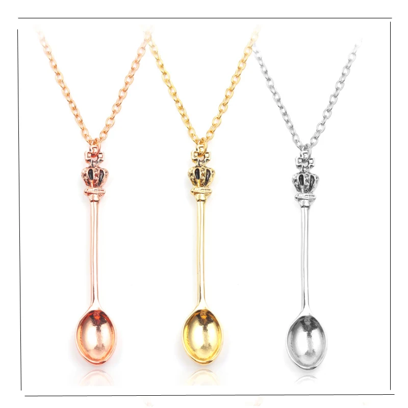 Creative Tiny Tea Spoon Necklace With Crown Women Men Mini Pendant Long Link Jewelry Coffee Tea Spoon Necklace
Creative Tiny Tea Spoon Necklace With Crown Women Men Mini Pendant Long Link Jewelry Coffee Tea Spoon Necklace
