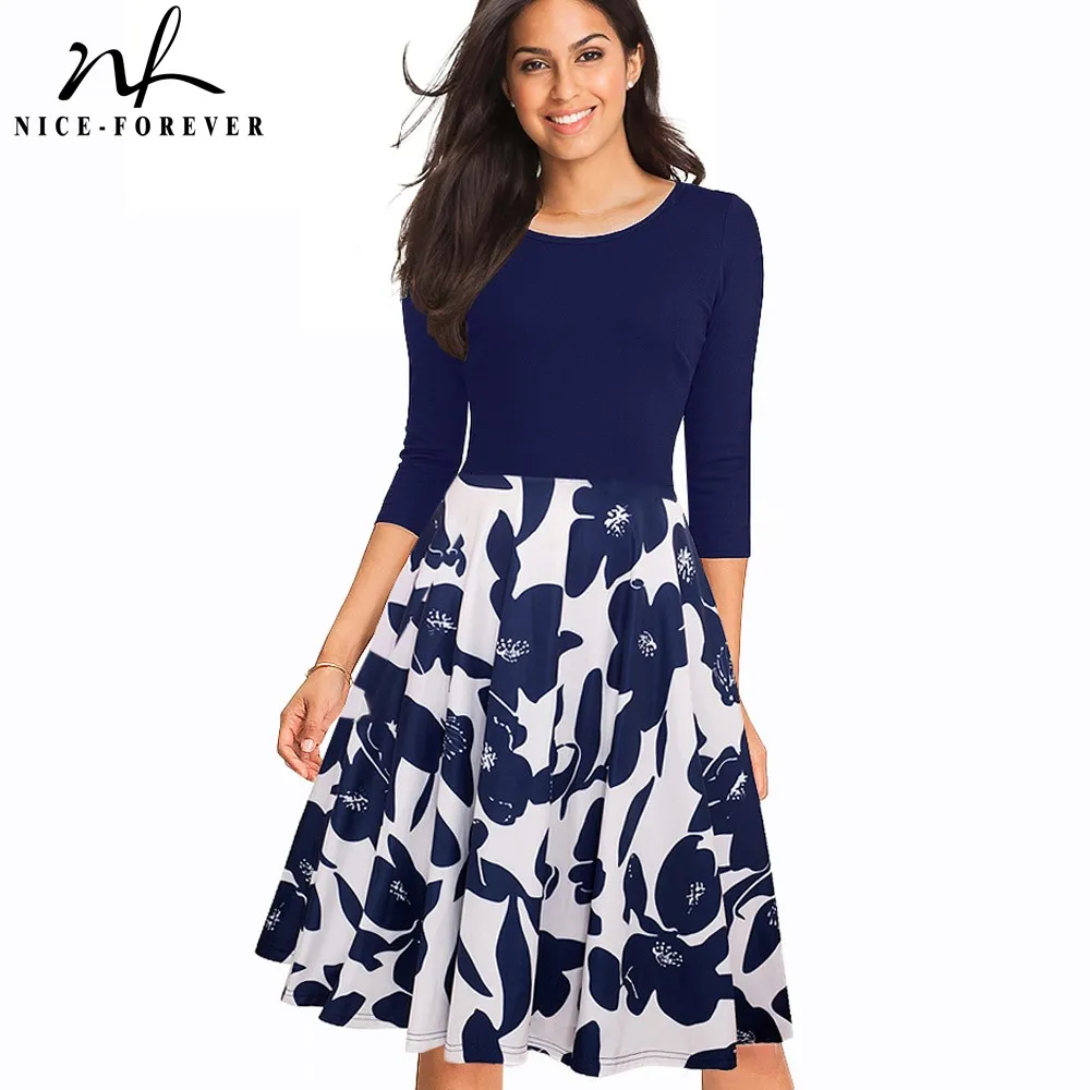 Nice-forever Autum Floral Casual Stylish Elegant Print Charming Women O Neck 3/4 Sleeve Zipper Work Office A-line Dress A057
Nice-forever Autum Floral Casual Stylish Elegant Print Charming Women O Neck 3/4 Sleeve Zipper Work Office A-line Dress A057