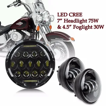 For Harley Moto Harley Davidson Softail Touring 7" Led Headlight 75W light DRL hight Power with 4.5" Passing fog light lamp
For Harley Moto Harley Davidson Softail Touring 7" Led Headlight 75W light DRL hight Power with 4.5" Passing fog light lamp