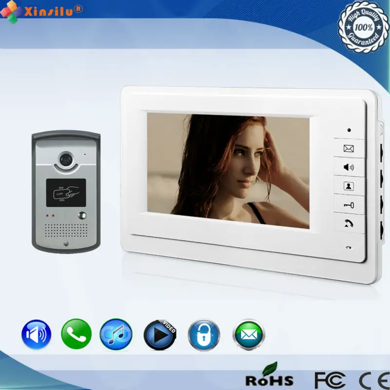 

7 Inch LCD Monitor ID Card Access Control Wired Intercom Video Door Phone V70F-ID