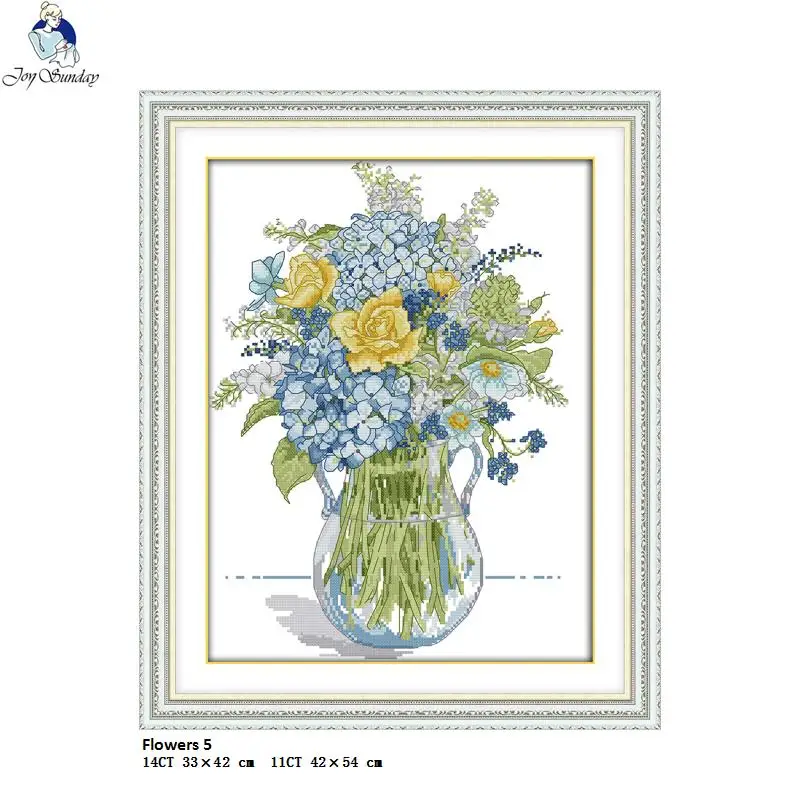 Joy sunday Flowers 5 Pattern Cross Stitch Kits 11CT Printed Fabric 14CT Canvas DMC Counted Chinese Embroidery Needlework
Joy sunday Flowers 5 Pattern Cross Stitch Kits 11CT Printed Fabric 14CT Canvas DMC Counted Chinese Embroidery Needlework