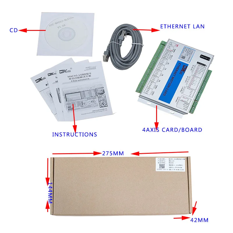 XHC 2020 Горячая 4 оси плата контроллера ЧПУ ethernet Mach3 WI FI motion контроллер карты 2000 кГц MK4